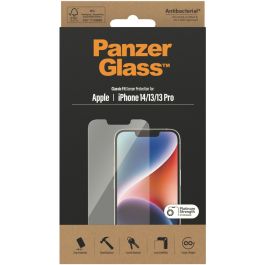 PanzerGlass Protector de Pantalla para Apple iPhone 13, iPhone 13 Pro, iPhone 14 - Resistente a Rayones y Golpes, Antibacteriano, Transparente