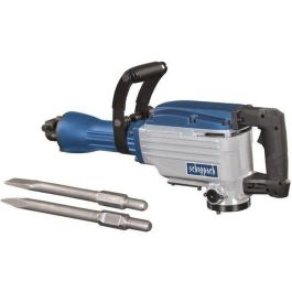 Scheppach AB1600 Martillo Neumático Rompedor 1600W 50 Julios, con Caja de Metal y 2 Cinceles para Grandes Trabajos