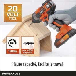 Dual Power Powdp20100 Destornillador de choque inalámbrico 20V con 180 Nm de par (no incluye batería ni cargador)