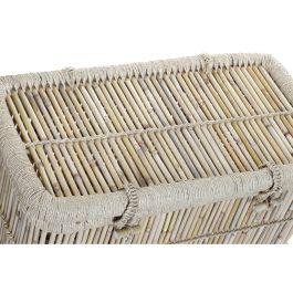 DKD Home Decor Baúl Balinés de Almacenamiento Decorativo Bambú y Cuerda Natural 46x74x46 cm - Set de 2