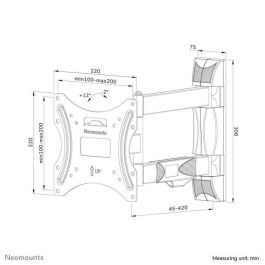Neomounts WL40-550BL12 Soporte de Pared para Pantallas Full Motion, 32-55", Hasta 35 kg, VESA 100x100-200x200, Negro