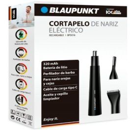 Blaupunkt BP5016 Perfilador Cortapelo Nariz Orejas Cejas Barba Recargable USB-C con 3 Accesorios