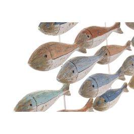 DKD Home Decor Decoración de Pared Multicolor Paulownia y Metal 4.5 x 78 x 22 cm