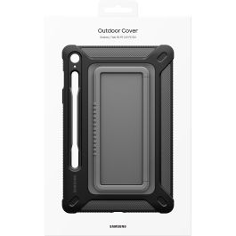 Samsung EF-RX510 Funda Outdoor para Galaxy Tab S9 FE 10.9", Resistente a Golpes, con Portabolígrafo - Titanio/Negro