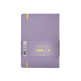 Cuaderno Con Gomilla Antartik Notes Tapa Dura A5 Hojas Cuadricula Morado Y Amarillo 100 Hojas 80 gr Fsc