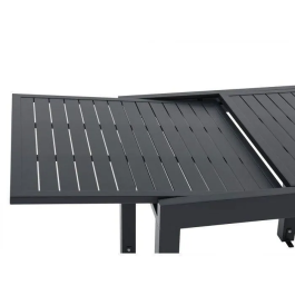 SOLOMA Mesa de Jardín Extensible para 6 Personas de Aluminio, Dimensiones: 80/160 x 80 x 75 cm