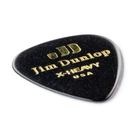 Dunlop Pack 12 Púas Genuine Celluloid Negras - X Heavy
