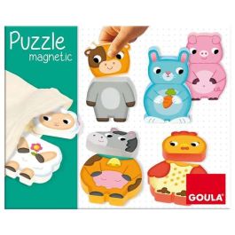 Puzzle magnético granja de madera goula 12 piezas, intercambiables Puzzle magnético granja de madera goula 12 piezas, intercambiables