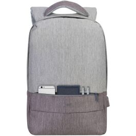 Rivacase 7562 Mochila Prater para Portátil 15.6" Gris/Moca con Puerto USB y Resistente al Agua