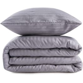 Blum ASI8683342999427 Juego de cama 220x240 cm - 1 funda nórdica + 2 fundas almohada 60x60 cm - 80% algodón, 20% poliéster - Gris