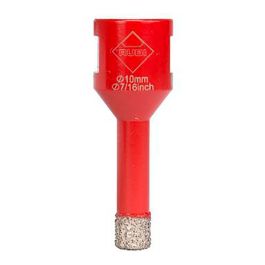 Rubi R5990 Broca Drygres Ø 10 mm para Amoladora, Corte Seco, Conexión M14, Baldosa Cerámica, Gres Porcelánico, Mármol, Granito