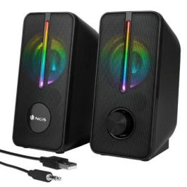 NGS Altavoces GSX-150 2.0 12W con Luces LED RGB Negros para PC/Mac y otros dispositivos, Plug and Play