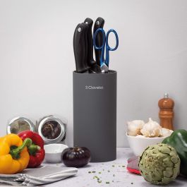 3 Claveles Taco Universal Cuchillos Gris ø11 x 22 cm Apto Lavavajillas Interior Fibras Lavables Desmontable