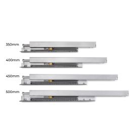 Emuca Cajón exterior Protone 30kg con guías de extracción total y cierre suave, Altura 178mm, profundidad 500mm, Acero, Pintado blanco