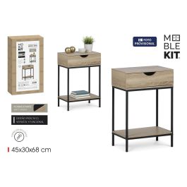 Inde Mueble con Cajón Madera-Metal 45x30x68 cm