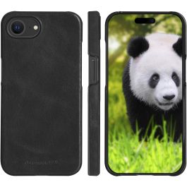 dbramante1928 Funda Libro Cuero Negro para iPhone 16e 6.1" con 3 Bolsillos Tarjetas