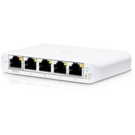 Ubiquiti USW-Flex Mini Switch Gestionado Compacto 5 Puertos Gigabit RJ45 PoE 10Gbps con Alimentación USB-C
