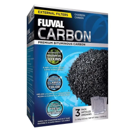 Fluval Set 3 Carbones 100 g para Acuarios - Eliminación de Metales Pesados, Olores y Contaminantes Orgánicos