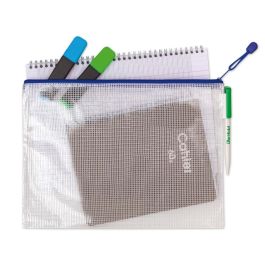 Bolsa Multiusos Tarifold Pvc Din A4 Apertura Superior Con Cremallera Portaboligrafo Y Correa Azul 8 unidades