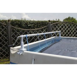 Ubbink Carrete de lona extraíble para piscinas con manivela de aluminio y kit de tubos
