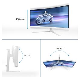 Philips Monitor Curvo 34M2C5501A 34 Pulgadas WQHD 1ms 180Hz VA 2xHDMI DP USB Blanco