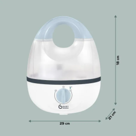 BABYMOOV Humidificador Higró Higrómetro Bebé - Vapor Frío Ultrasonido, Difusión Continua hasta 18h, Autonomía Óptima, Silencioso