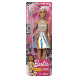 Barbie Muñeca Tú Puedes Ser Pop Star JCW42 Mattel Cantante con Conjunto Brillante y Pelo Rosa para Niñas +3 Años