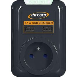 INFOSEC Protector contra sobretensiones S1 USB NEO - 1 conector FR + 2 puertos USB INFOSEC Protector contra sobretensiones S1 USB NEO - 1 conector FR + 2 puertos USB