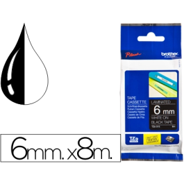 BROTHER Cinta laminada negro/ blanco 6mm Precio: 14.49999991. SKU: B1CQ7R5G6V