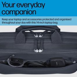 HP Maletín para Portátil 14 Pulgadas Odyssey Gray, Bolsa de Transporte Duradera y Espaciosa Fabricada con Materiales Reciclados