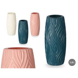Jarrón Ovalado de Plástico con Relieve, 23 cm - Giftdecor, Colores Surtidos (24 Unidades) Precio: 49.7899996. SKU: B149TLEB6Z