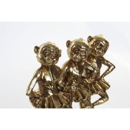 DKD Home Decor Figura Decorativa Monos Bailarinas Resina Dorado 23 x 24 x 9.5 cm