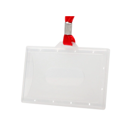 Q-connect KF03303 Identificador con cordon plano rojo y apertura lateral 94x60 mm