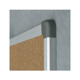 Rocada Pizarra Corcho Marco Aluminio Cantoneras 90x120 cm Resistente Autorregenerable Fijación Pared
