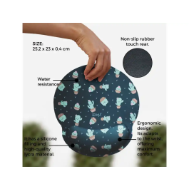 Wondee Alfombrilla de Ratón Ergonómica de Gel con Reposamuñecas Cactus 250x230 mm