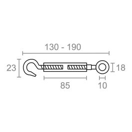 Edm Tensor Gancho-Anilla DIN-1480 TNS01 Acero Galvanizado M6