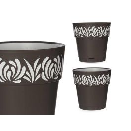 Maceta plástico Gaia 25 cm antracita Stefanplast, 7.5 L con reserva de agua (6 Unidades) Precio: 30.79000001. SKU: S3610141