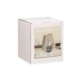 Giftdecor Lámpara de Sobremesa Piramidal con Cuerda de Metal y Papel, Color Negro/Marrón, 23x26x23 cm, 40W E27 (Bombilla no Incluida) (Set de 4)