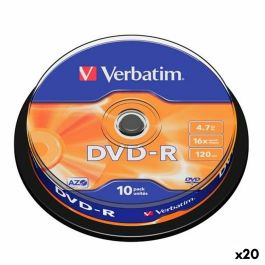 DVD-R Verbatim 4,7 GB 16x (20 Unidades) Precio: 148.89000027. SKU: B18JKWKLBG