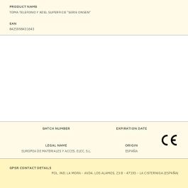 Edm Onsen Toma teléfono y adsl superficie blanco 65 x 35 x 65 mm