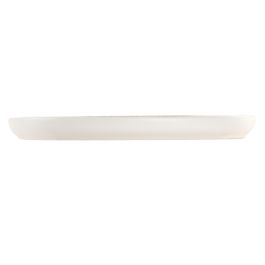 DKD Home Decor Plato Horeca Gres Esmaltado Beige Blanco, 21 cm, Apto Microondas y Lavavajillas, Pack de 6 Unidades