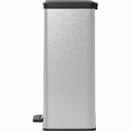 Cubo de basura rectangular - DECO BIN - CURVER - 65L - Diseño moderno - 49 x 29 x 61 cm - Gris metalizado