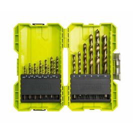 Ryobi Caja Apilable para 19 Brocas de Taladro HSS de Metal, Set con Medidas de 2 a 10 mm. Ideal para Trabajo en Metal.