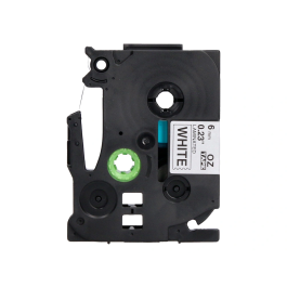 Q-connect Cinta TZE-211 Blanco-Negro 6mm Longitud 8 mt Compatible Brother