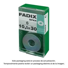 Fadix 10919390 Arandela Plana Ancha Zinc 10,5x30mm Caja 6 Unidades Acero Cincado DIN 9021