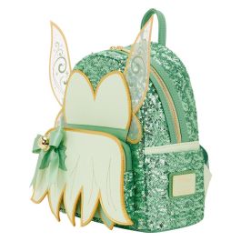 Loungefly Mochila Disney Campanilla Peter Pan Holiday Cuero Sintético 26cm con Lentejuelas y Detalles Estampados