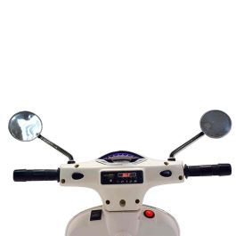 Tachan Vespa GTS 12V Blanca Licencia Oficial Moto Eléctrica Infantil con Baterías Recargables, Faros LED, USB y MP3 para Niños +3 Años