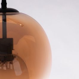 Lámpara Colgante Hialeah SKD-P80005 de Cristal y Metal, Diseño Clásico Años 20 Esférico Azulado, Compatible LED E27