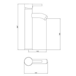 ROUSSEAU Grifo Monomando para Lavabo Ilo Cromo | Ahorro Agua Eco-Stop, Cartucho Cerámico 40mm, Desagüe Click-Clack, Caño Fijo, ACS