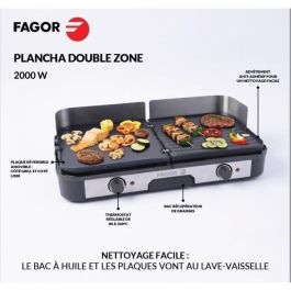 FAGOR - FG823 - Plancha Acero Inoxidable Extra Grande - 2200 W